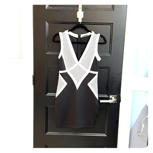 Black and white fitted dress